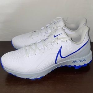 Men's Nike React Infinity Pro White Blue Golf Shoes Comfort CT6620-125 Size 8.5